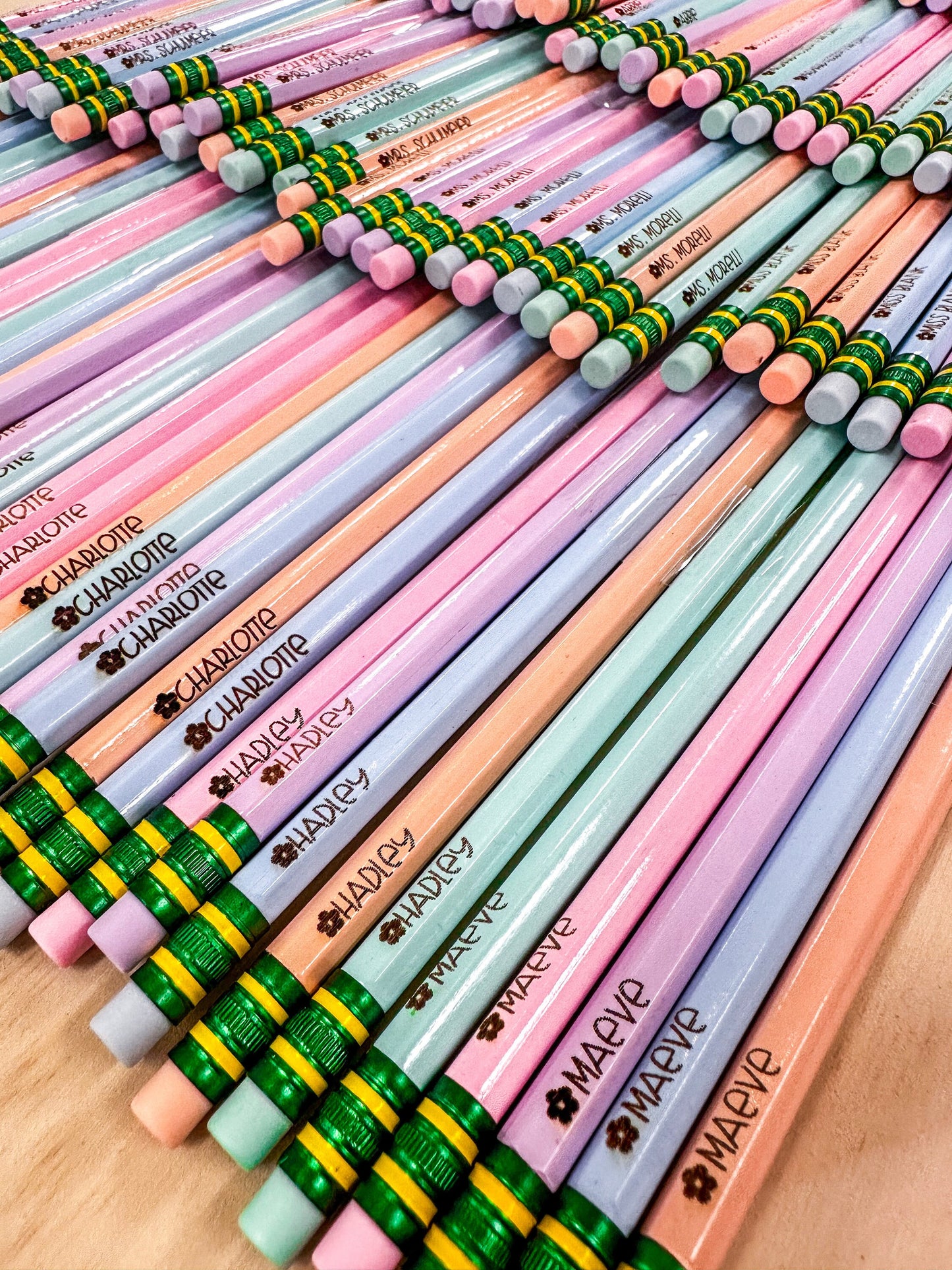 Engraved Pastel pencils