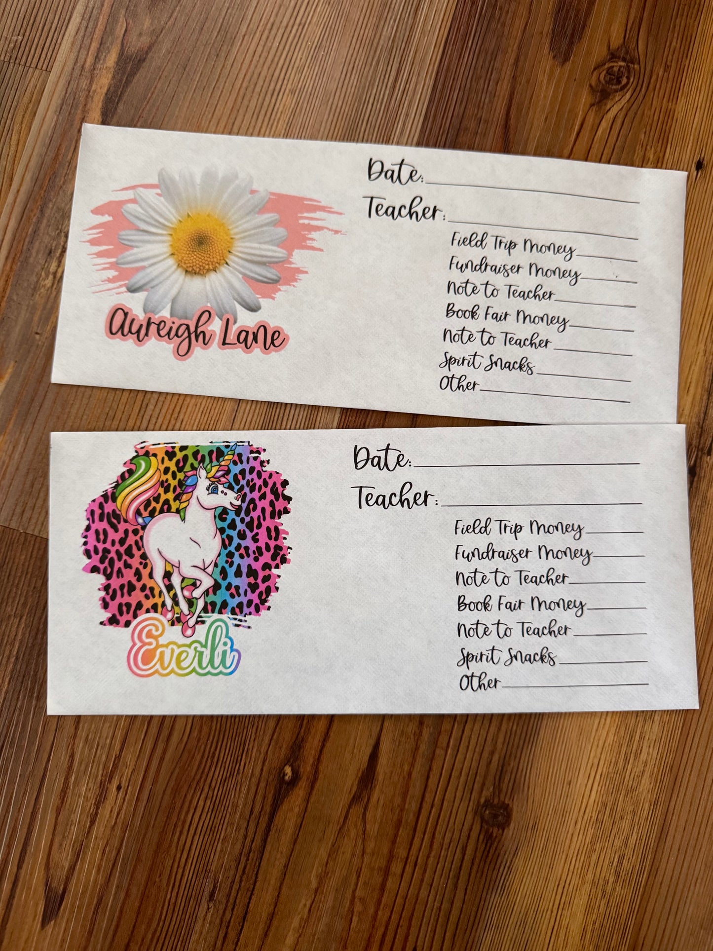 Personalized School money Envelopes
