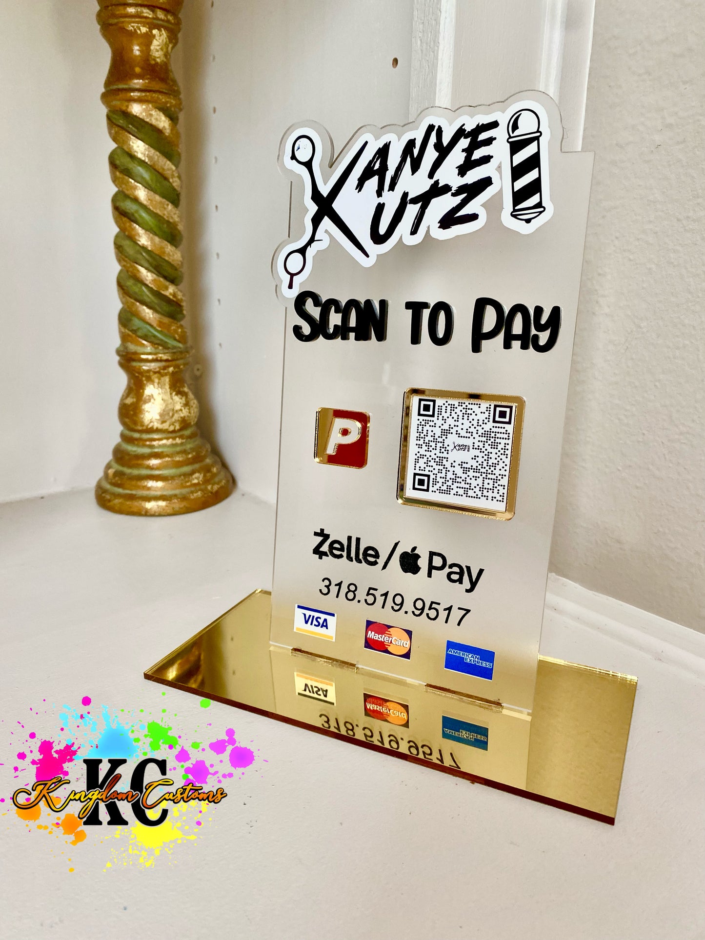 Acrylic Scan to Pay sign