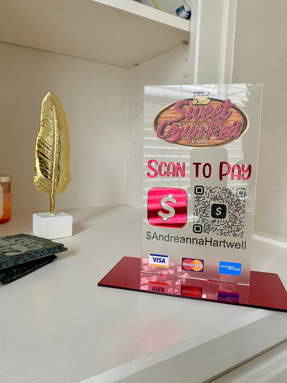 Acrylic Scan to Pay sign
