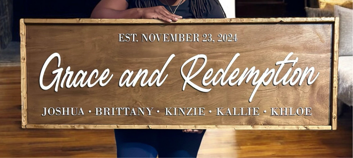 Custom family name sign