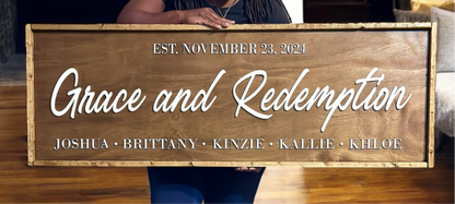 Custom family name sign