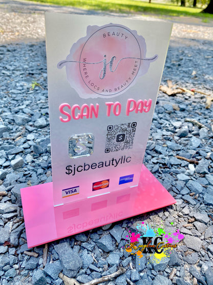 Acrylic Scan to Pay sign