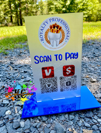 Acrylic Scan to Pay sign