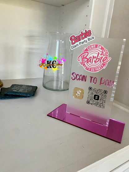 Acrylic Scan to Pay sign