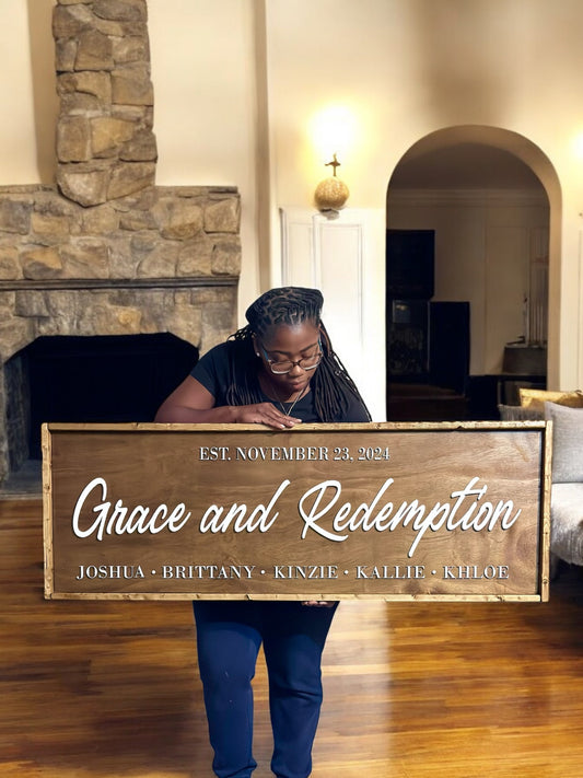 Custom family name sign