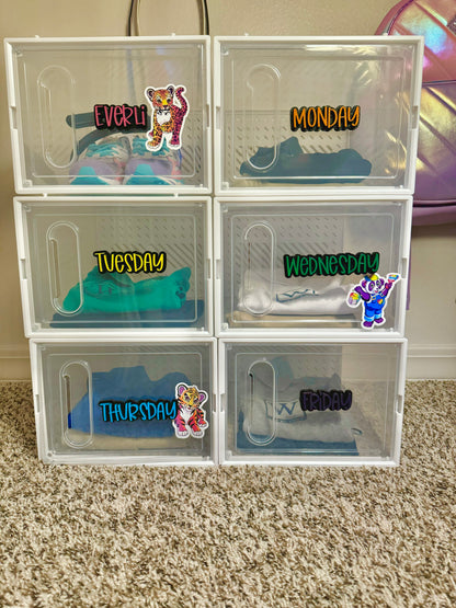 Days of the week Organizer tags