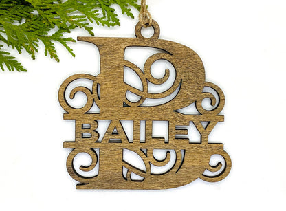Swirl Monogram ornament